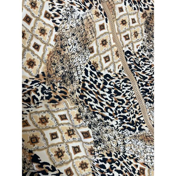 Sport Savvy 90s Vintage Mixed Patchwork Windbreaker Jacket SZ Large PL Cheetah - Picture 3 of 5